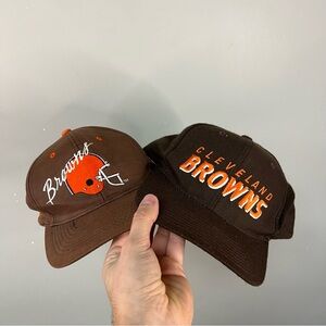 2 Vintage Cleveland Browns Snapbacks